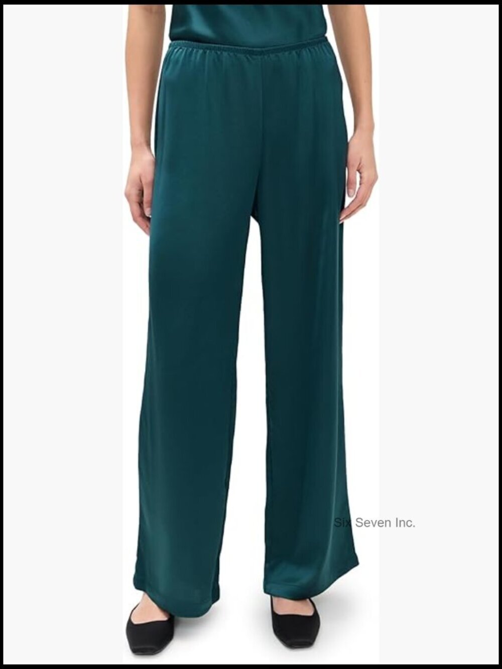 Wide Leg Pants Lightweight Satin High Rise